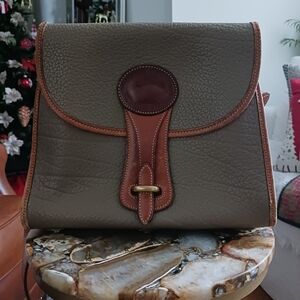 Dooney & Bourke 1980s Vintage Tan and Brown Leather Bag